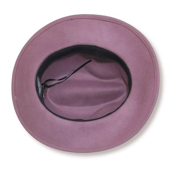 NWT CINTELLI & GALLUZZO Italy Wool Leather Trim Felt Fedora Hat - Picture 5 of 6